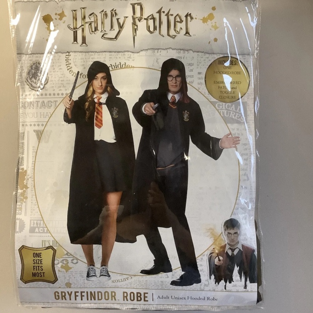 Harry Potter Gryffindor Robe adult Unisex hooded robe one side